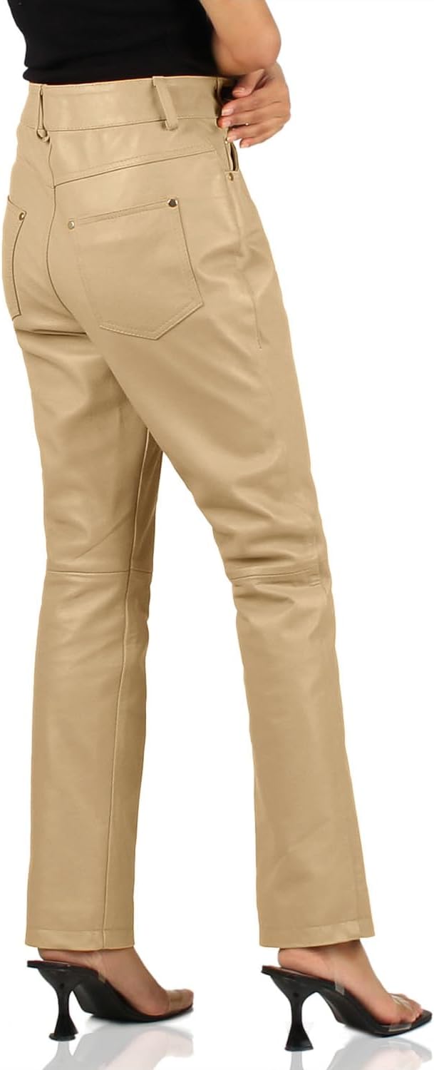 Laverapelle Women's Genuine Lambskin Straight Cut Leather Pants (Black, Leather Jeans) - 2424004 - Image 2