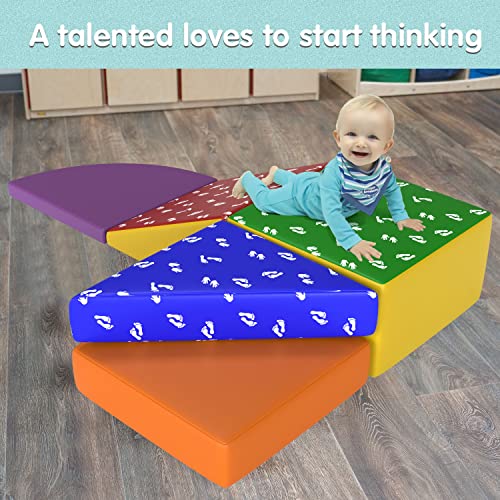 Building Blocks,Climb And Crawl Activity Play Set,Lightweight Foam Shapes For Climbing,Crawling And Sliding, Safe Foam Playset For Toddlers And Preschoolers (Pattern, 5Pc) #TOP4