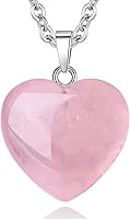 Vista 1 de Collar de Cristal de Cuarzo Cristales Curativos Collares para Mujeres Regalo del Día de las Madres Cuarzo Corazón Piedra Preciosa del Amor, Piedra