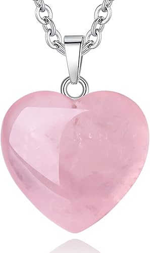 Collar de cristal de cuarzo con cristales curativos para mujeres, regalo para el día de la madre, piedras preciosas de amor de cuarzo con, Piedra