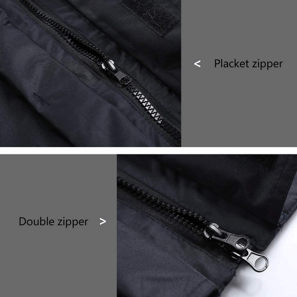 Ropa De Seguridad Traje Reflectante cálido, Chaqueta de Seguridad Negra Velvet Doble Capa Impermeable al Aire Libre Placa Trabajo con Tiras Reflectantes(Large)