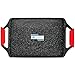 briebe Black Titanium Grillplatte Induktion, Antihaft Titanium, Aluminiumguss, Grillpfanne Bratblech 43x25cm, PFOA-freie Beschichtung, Silikongriffe, Keramikkochfeld, Gas, Ofen