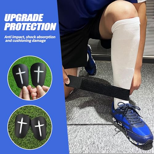 Mini Shin Guards Soccer, 2 Pairs Soccer Miniature Shin Guards for All Ages,Extra Small Protective Equipment shin Guards and 2 Pairs Shin Guards Strap Shin Fixed Straps, Calf Protective Gear Shin - Thumbnail 4