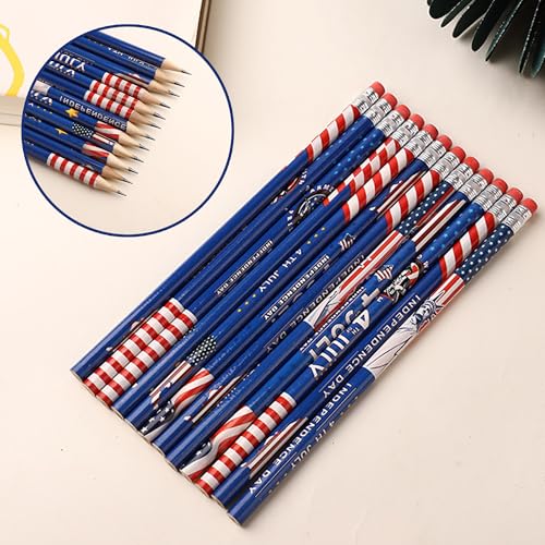 Lápices Patrióticos con Bandera Americana, Pack 12 miniatura 5
