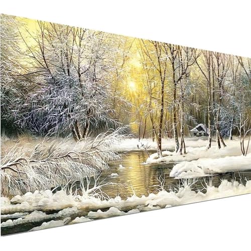 Kit diamond painting complet arbre à neige carré diamant 5D adulte