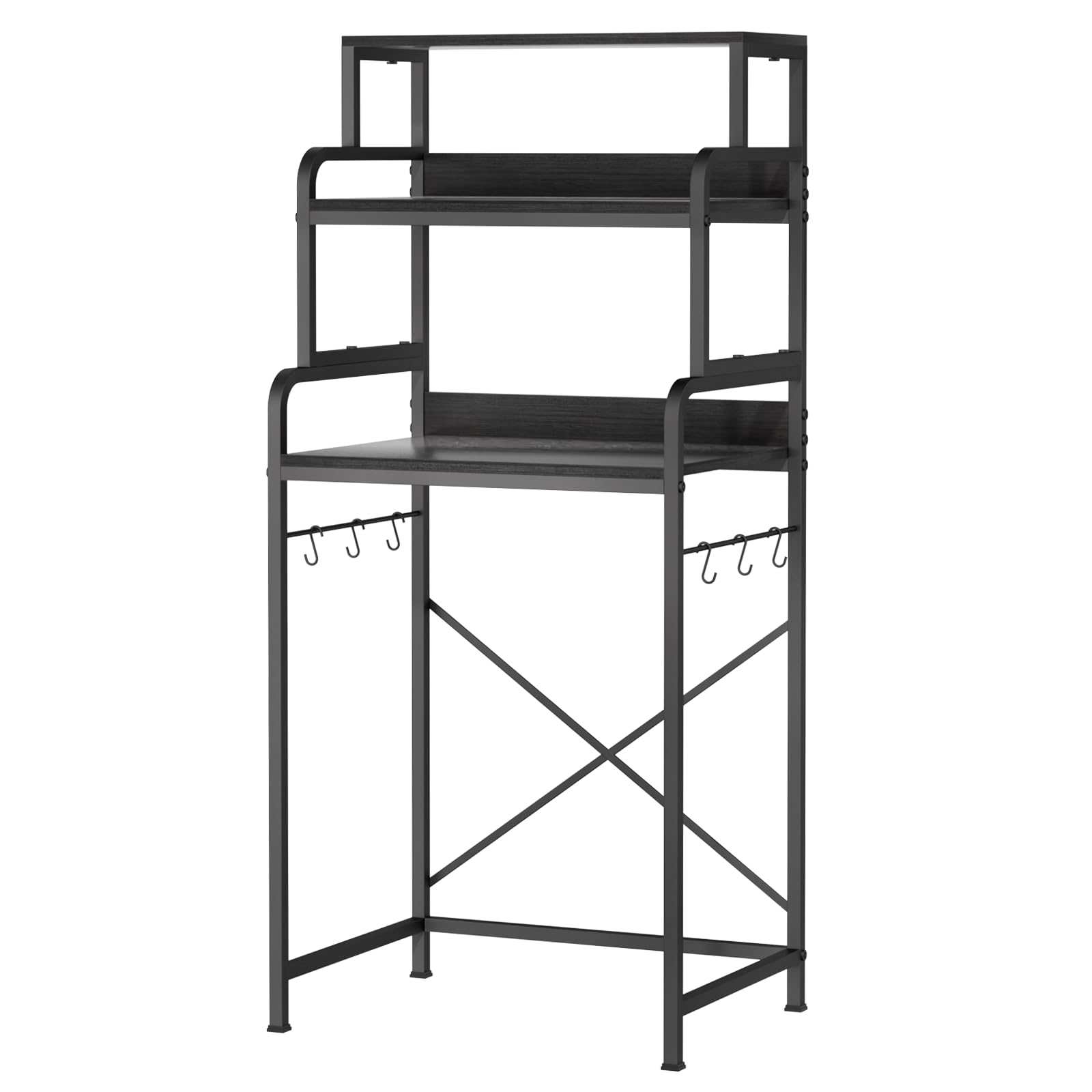 MILEFA 4-Tier Mini Fridge Stand，Microwave Stand with Storage，Detachable Bread Rack，Spice and Coffee Machine Storage Rack，Kitchen and Dining Room