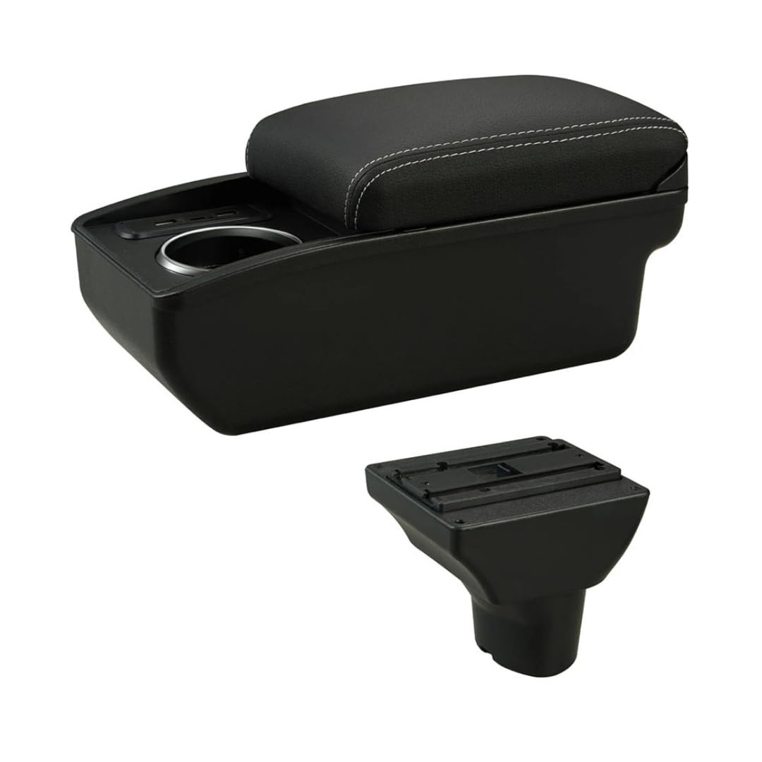Toiumops Armrest for Hyundai i20 2012, Car Armrest Box Center Console Store box(C3 White Line 6USB)