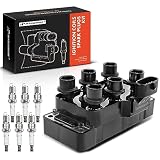 A-Premium Ignition Coils and Spark Plugs Kits Compatible with Ford Taurus 1996-2000, Ranger 1998, Contour/Windstar 1995-2000 & Mazda B3000 1997-2000, MPV 2000-2001 & Mercury Sable 1996-2000, 2.5L 3.0L