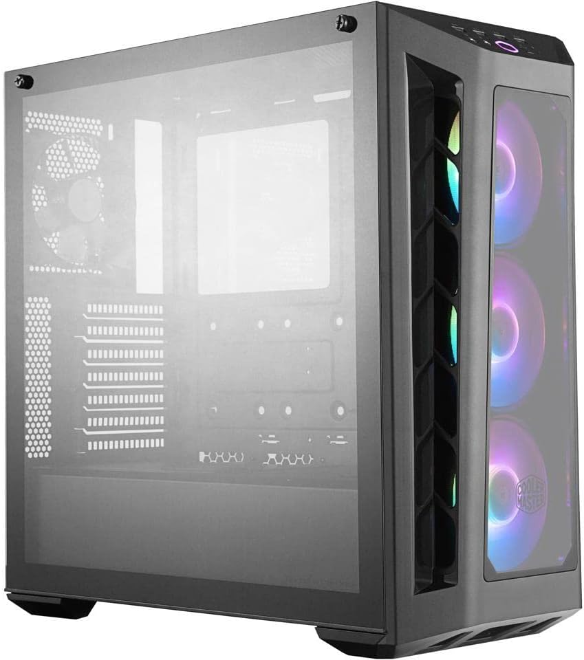 Cooler Master MasterBox MB530P ARGB - ATX PC Case with 3 Tempered Glass Panels, 3 x 120mm Pre-Installed Fans, Flexible Air Flow Configurations - ARGB