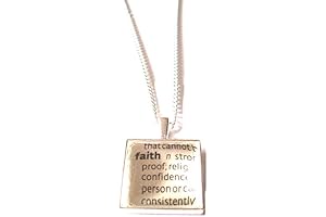 Faith Inspirational Word Necklace Pendant Jewelry with Gift Box