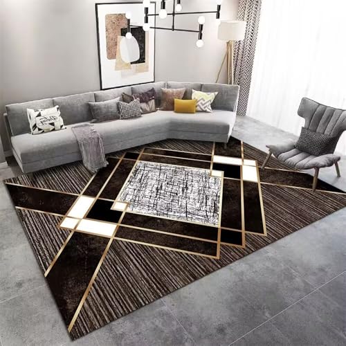 Tapis doux chambre enfant marron rectangulaire géométrique et durable 100x160 - 2