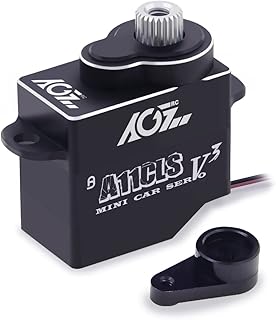 AGFRC Mini-Z-Car Micro RC-Steering Servo - 1.4KG Upgrade Programmable 0.050sec High Speed Full Metal Gear Mini Digital Coreless Black Servo, Control Angle 180Â° (A11CLS V3)
