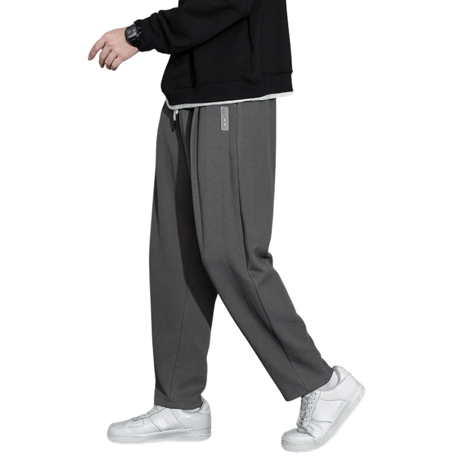 [foveitaa] メンズ ズボン ロングパンツ リラックスパンツ ワイドパンツ ガウチョパンツ 大きい サイズ ゆったり シンプル オシャレ スウェット ユニセックス ウエストゴム 人気 無地 ボトムス 春秋用