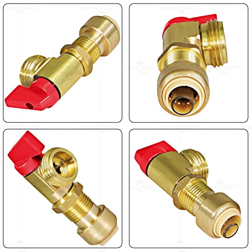 Highcraft 540V Washing Machine Replacement Valve 1/2’’ Push-Fit Inlet x 3/4’’ MHT Outlet Brass Red-for Hot Water Supply by Highcraft - Image 3