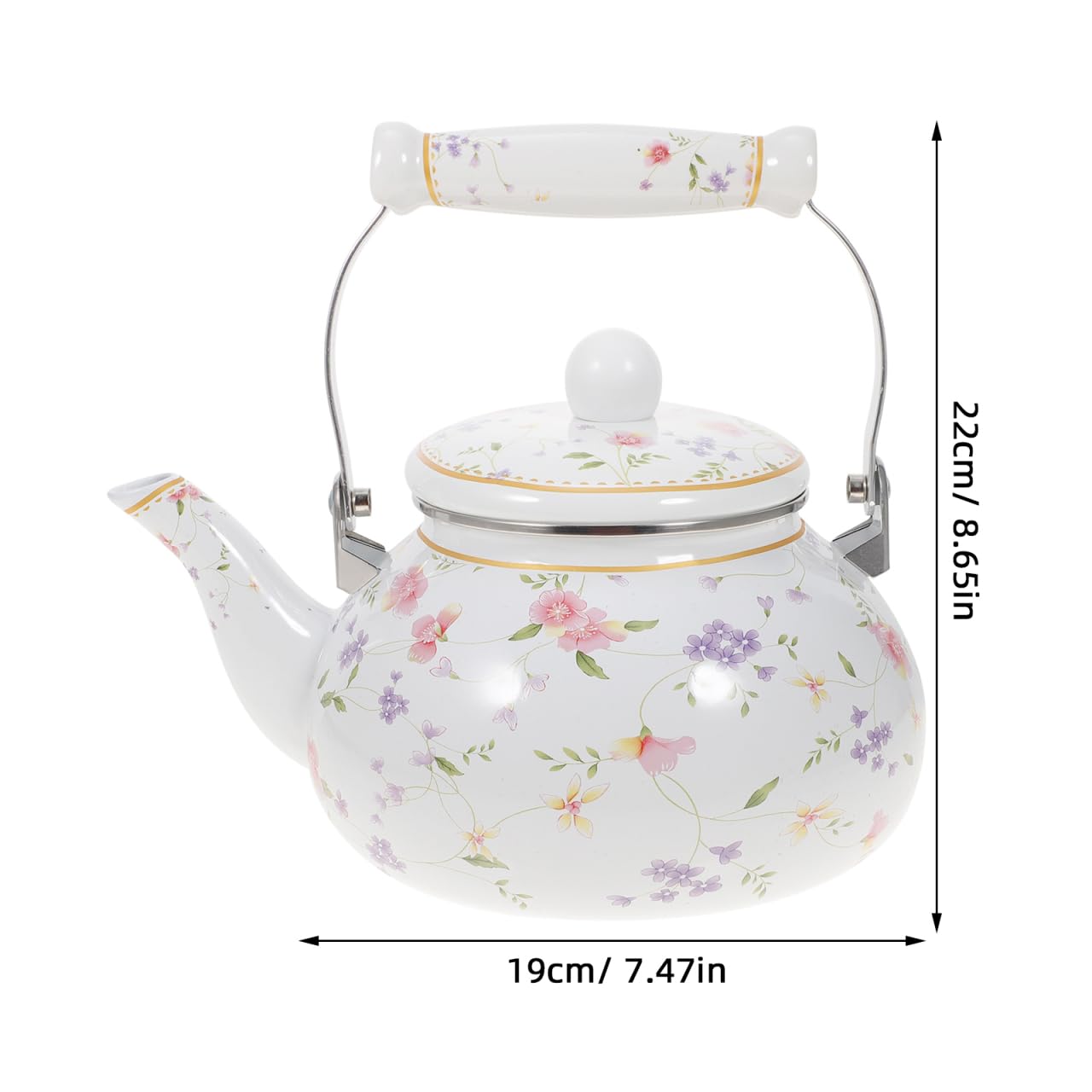 Vaguelly Emaille Teekessel 2.5L Wasserkessel Mit Keramikgriff Für Induktions- Elektro- Und Gasherd Geeignet Praktischer Wasserkocher Für Haushalt Restaurant Und Teehaus
