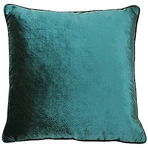 Image of Riva Paoletti Luxe Velvet Polyester Filled Cushion - Jadite Green - Soft Velvet Feel Fabric - Reversible - Hidden Zip Closure - Machine Washable - 100% Polyester Case - 55 x 55cm (22" x 22" inches)