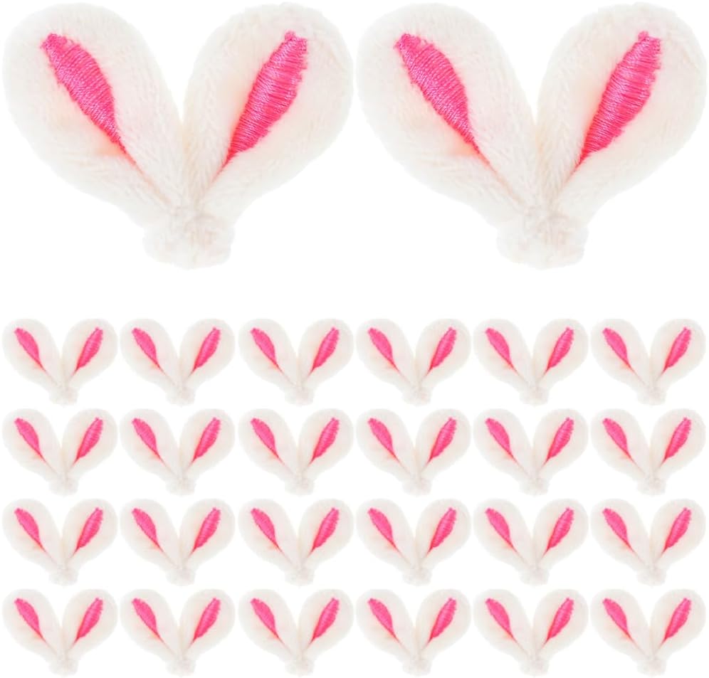MAGICLULU 40pcs Bunny Ear Hairpin Accessories for Crafts Ear Clips for Girls Hair Decoration Hairband Crafts for Easter and Spring Celebrations