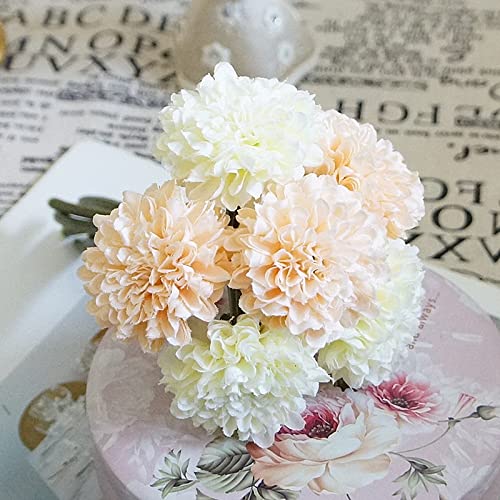 LKJYBG 6 Stück/Bündel Künstliche Blumen Mini Handschrift Kleine Gänseblümchen-Blume Hotel Hochzeitsfotografie Requisiten Champagner Cover