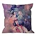 HGOD DESIGNS Africa Pillow Case,Watercolor Purple Sexy African Woman Art Design Cotton Linen Cushion Cover Square Standard Home Decorative for Men/Women 18x18 inch Purple
