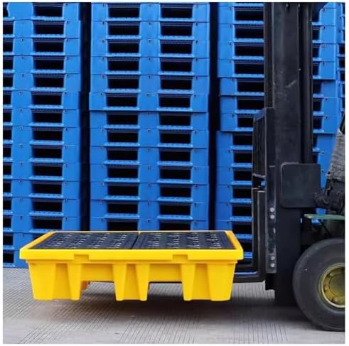 Leak-Proof Spill Containment Pallet - Heavy-Duty Plastic Tray for Oil Drums - Forklift-Compatible Spill Management & Storage Solution for Safety and Durability