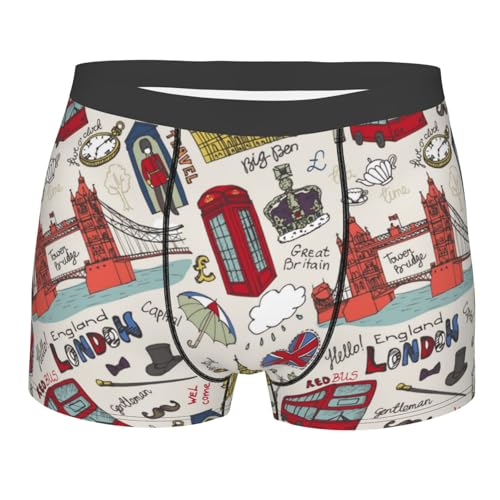 London Landmark1 Print Underwear For Men Comfy Cozy Holiday Boxer Briefs