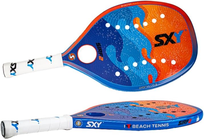 Blue Sirf 2 Sexy Brand Beach Tennis Paddle - High-Performance G-Carbon, Mid Soft EVA Core, Lightweight Racket, Optimal Power & Control, Beginner to Advanced Players