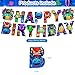 karg Geometry Dash Birthday Party Supplies Favors for Boys Kids Geometry Dash Birthday Party Decorations Including Banner Cake Cupcake Toppers Ballons