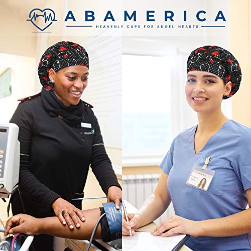 Abamerica 2 Pack Scrub Caps Surgical Hat For Women And Men, Nurse Hat - Unisex Tieback Style. Choose Single Layer Or Satin Lined With Personalization Option #TOP4
