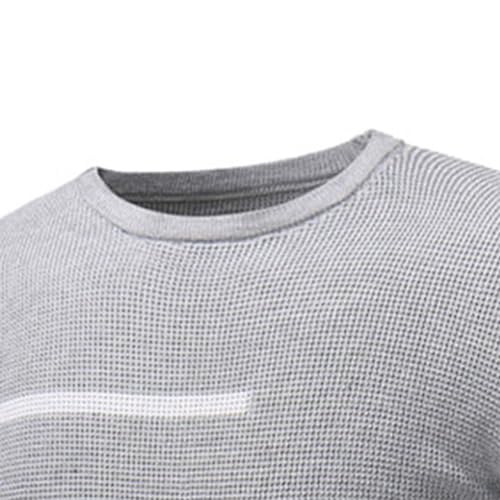 Men's Solid Striped Knitted Pullover Long Sleeve Casual Male Knits Sweaters Round Neck Basic Knit Sweater2
