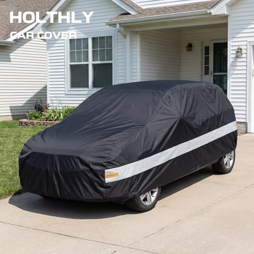Image of 10 Layers Minivan Car Cover Custom Fit for Chrysler Town & Country, Voyager,Grand Voyager, Waterproof All Weather for Minivan, Outdoor Full Cover Sun Dust Rain Protection.Black