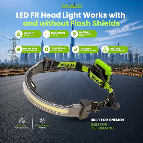 Luz frontal LED FR MADI HL4AA para trabajos de mantenimiento en torres y postes eléctricos 6