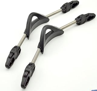 EasyByMall 2er Set Flossenriemen aus Edelstahl, rutschfest, verstellbar, für Cressi, Mares Fin, Schwarz