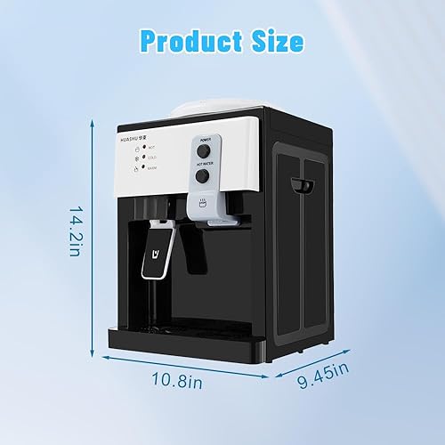 Miniatura 7 de Top Loading Dispensador de agua de 5 galones, dispensador de agua caliente y fría para encimera, dispensador eléctrico de agua caliente y fría para