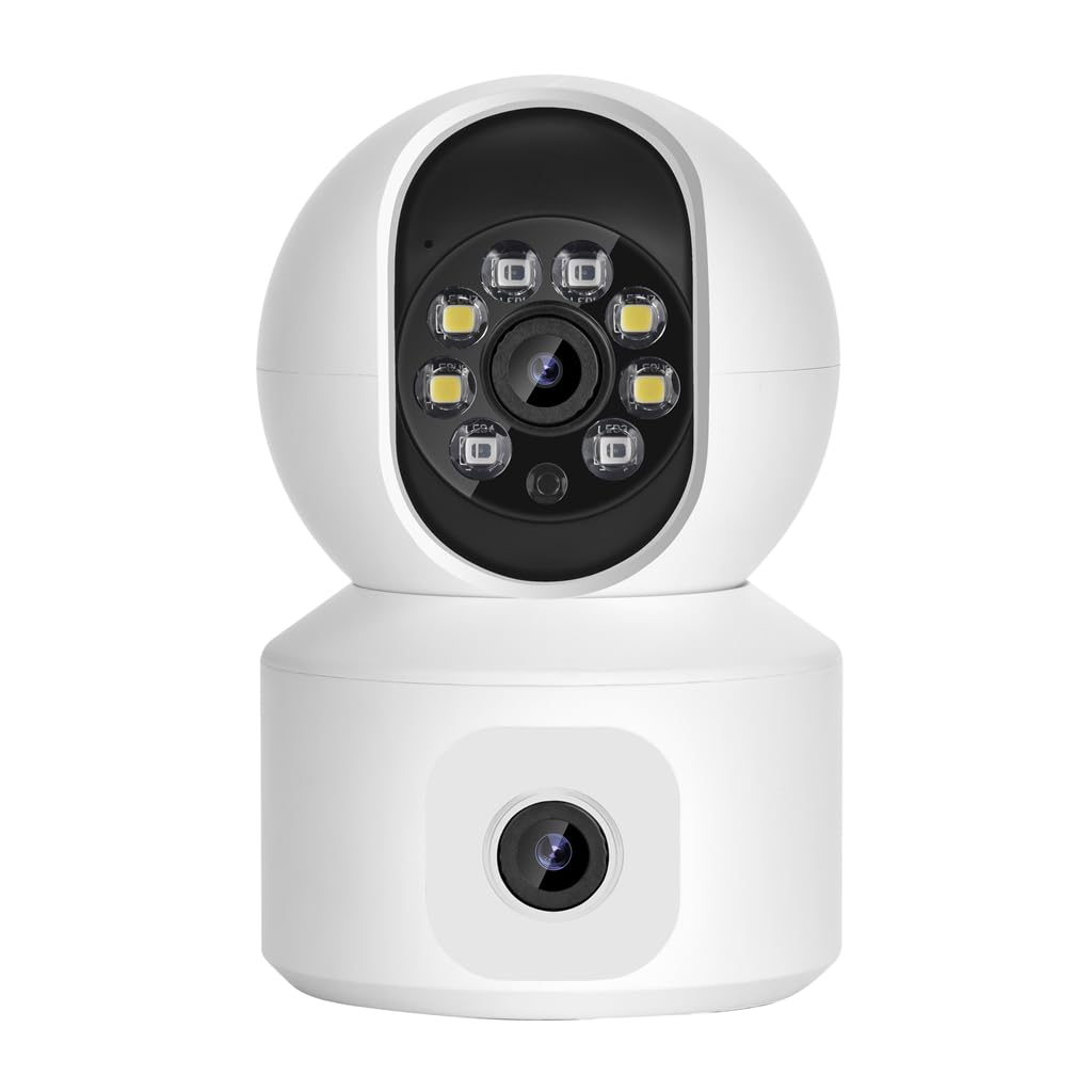 Kamera bezpieczeństwa PTZ z podwójnym obiektywem WiFi 2,0 MP, wykrywanie ruchu, alarm dźwiękowy i świetlny, dwukierunkowa rozmowa, noktowizor kolorowy, śledzenie humanoidalne