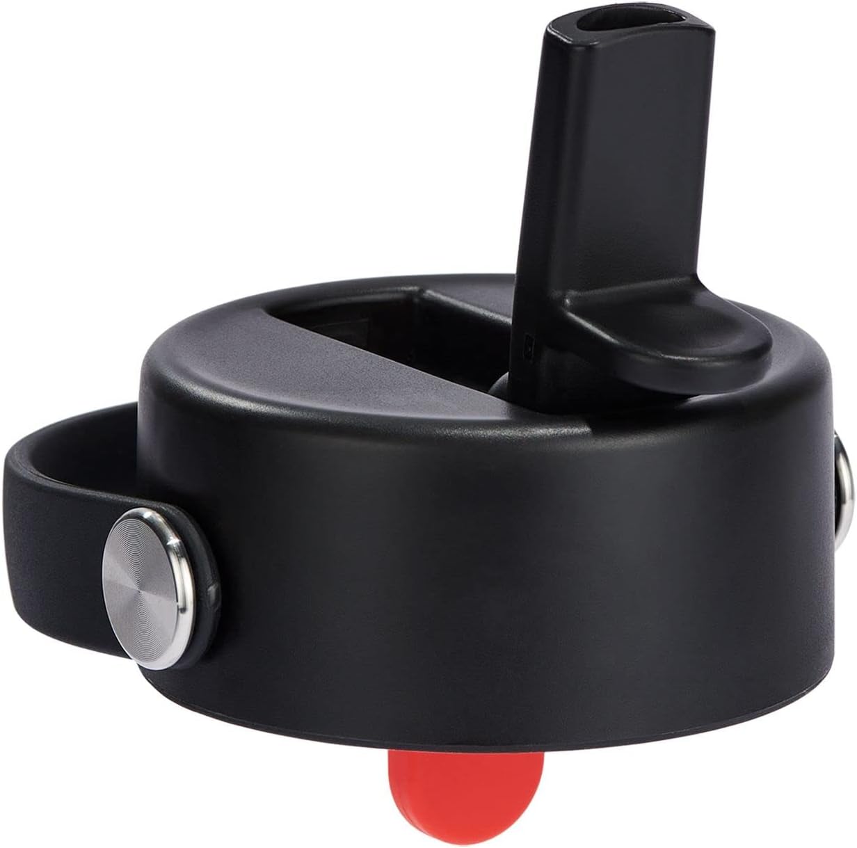 Flex Straw Cap for Wide Mouth - Leakproof - Honeycomb Insulated Cap with Flex Strap for Easy Carrying - Dishwasher Safe - Black