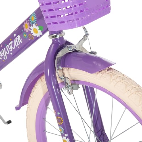 Image of JOYSTAR Little Daisy Kids Bike for Girls Boys Ages 2-10 Years, 12 14 16 20 Inch Girls Bikes with Doll Bike Seat & Streamers, Boys Bike with Flag & Number Plate, Multiple Colors