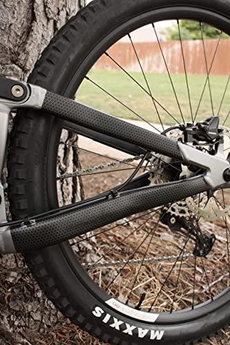 WilderWild Bike Frame Protection Tape- High Impact Clear Vinyl Wrap Includes Tool (4”x72) Bicycle Frame Protector, Mountain Bike Frame Guard Chainstay Protector (Dragon Scale)