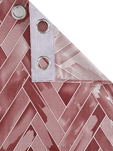 Image of Home Sizzler 1 Piece Geometrical Panel Eyelet Polyester Window Curtain - 6 Feet, Maroon
