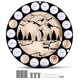 Circular Golf Ball Display Case For 18 Balls – Wall Mount Golf Ball Holder Display With Metal &Amp; Wood Design, Customized Wooden Backing, Easy Drill-Free Mounting – Gift For Golf Enthusiasts