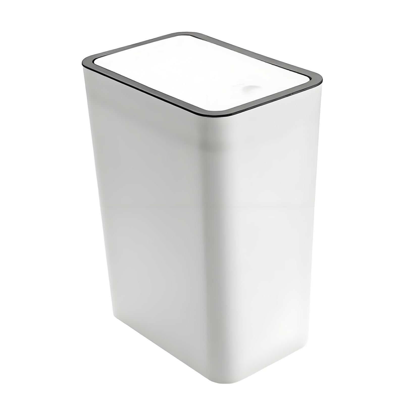 Trash Can, Household Garbage Cans Sealed Large Capacity Odorless With Press Top Plastic Trash Bin For Home Kitchen Living Room Bathroom (White)