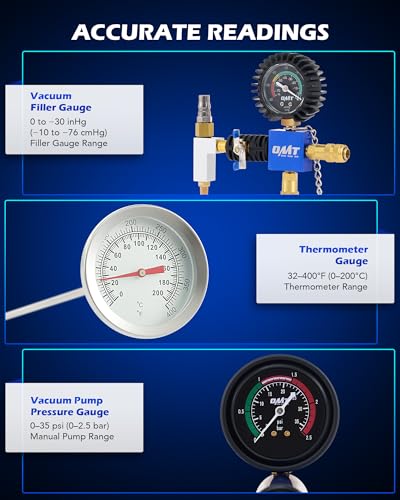 Image of Orion Motor Tech Coolant Pressure Tester Kit, 26pc Coolant Vacuum Refill Kit with 18 Radiator Adapters, Radiator Cooling System Pressure Tester & Filler Kit with Vacuum Pump Vacuum Purge & Refill Tool