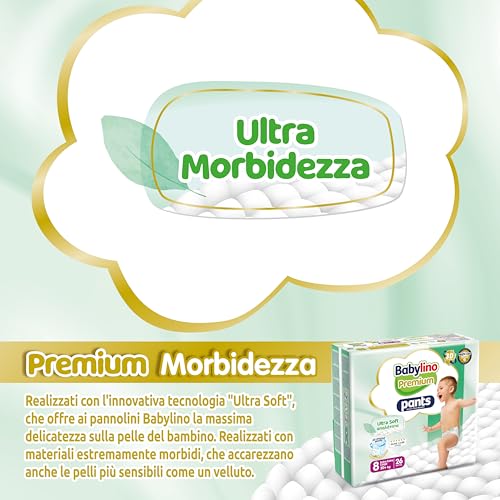 Babylino Premium Pants, Pannolini A Mutandina Taglia 8 Con Filtrante Ultra Soft, Maxi (20+Kg), 26 Unità - 3
