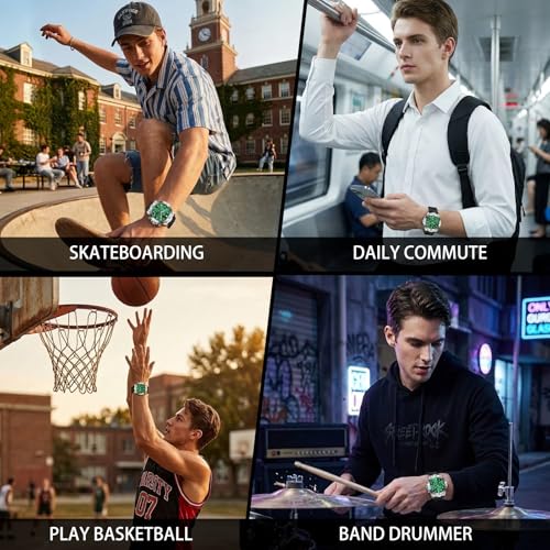 Image of OLEVS Men's Watches Sport Chronograph Analog Quartz Watch for Men with Date Waterproof Dress Casual Fashion Watch Soft Silicone Rubber Strap Band, Unidirectional Bezel & 42mm Big Face