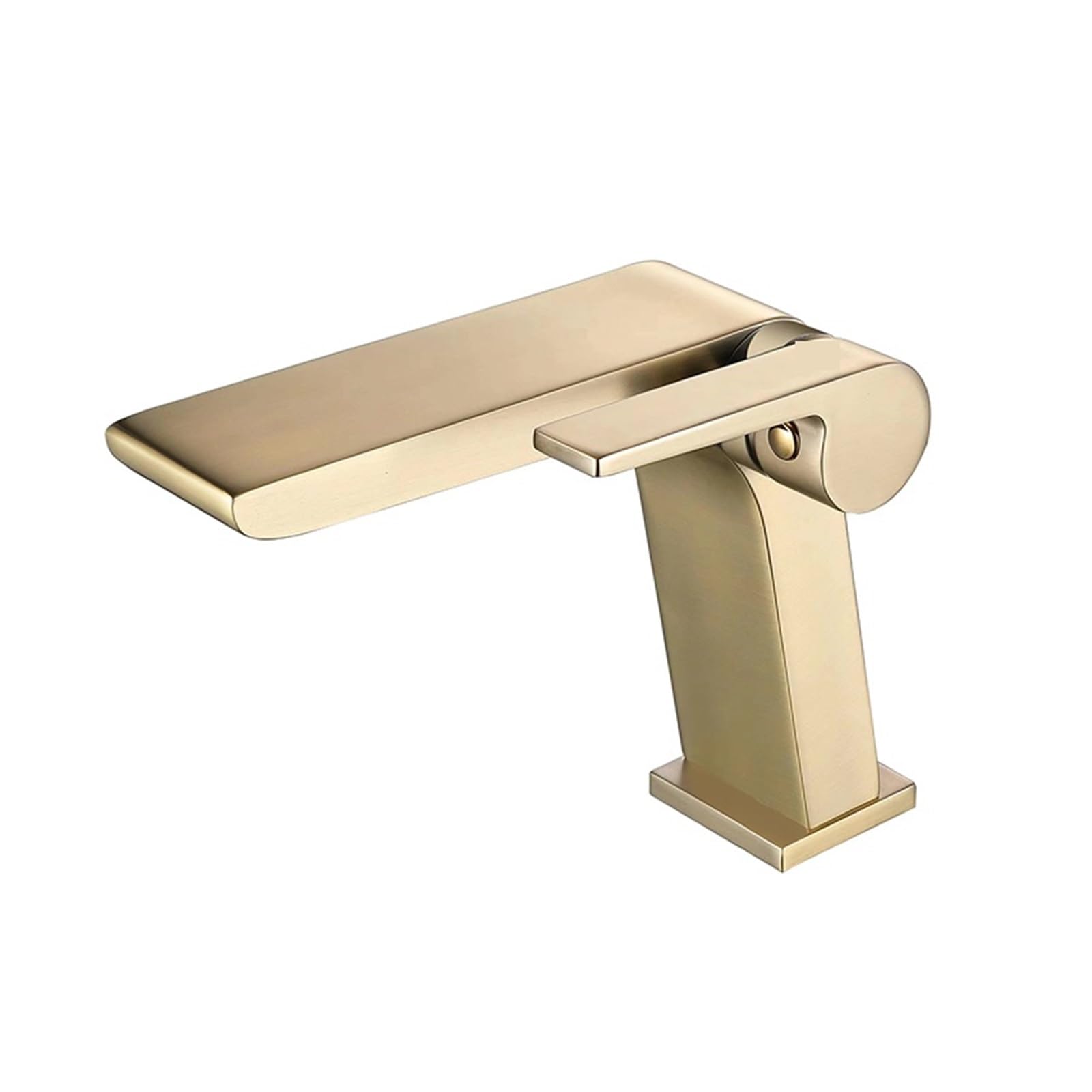 CVFRDD Gun Grey Basin Faucet, Brass Bathroom Basin Waterfall Hot And Cold Water Mixer Tap, Single Handle Crane Chrome Black Mixer Tap(Gold)