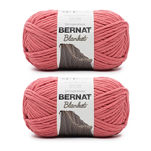 Bernat Blanket Terracotta Rose Yarn - 2 Pack of 300g/10.5oz - Polyester - 6 Super Bulky - 220 Yards - Knitting/Crochet by Bernat - Used condition - US$12.27