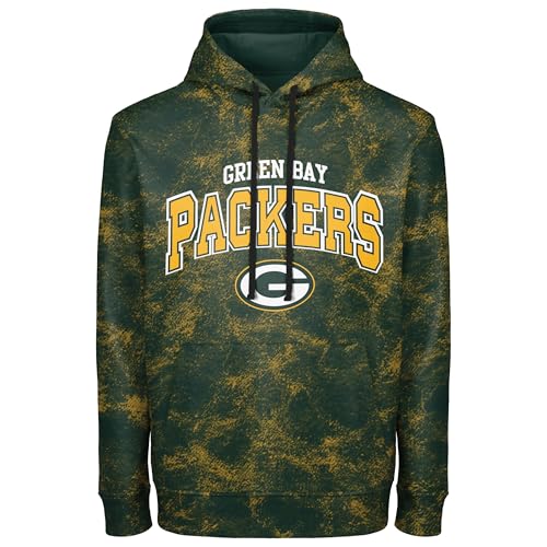 FOCO NFL Men's Officially Licensed Big Logo Wordmark Camo Performance Game Day Team Color Pullover Sweatshirt Hoodie
