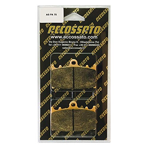 Accossato Bremsbelag-Set AGPA75OR-34 – 2 Beläge, Organische Mischung, Maße 69,6 X 46 X 8,4 Mm