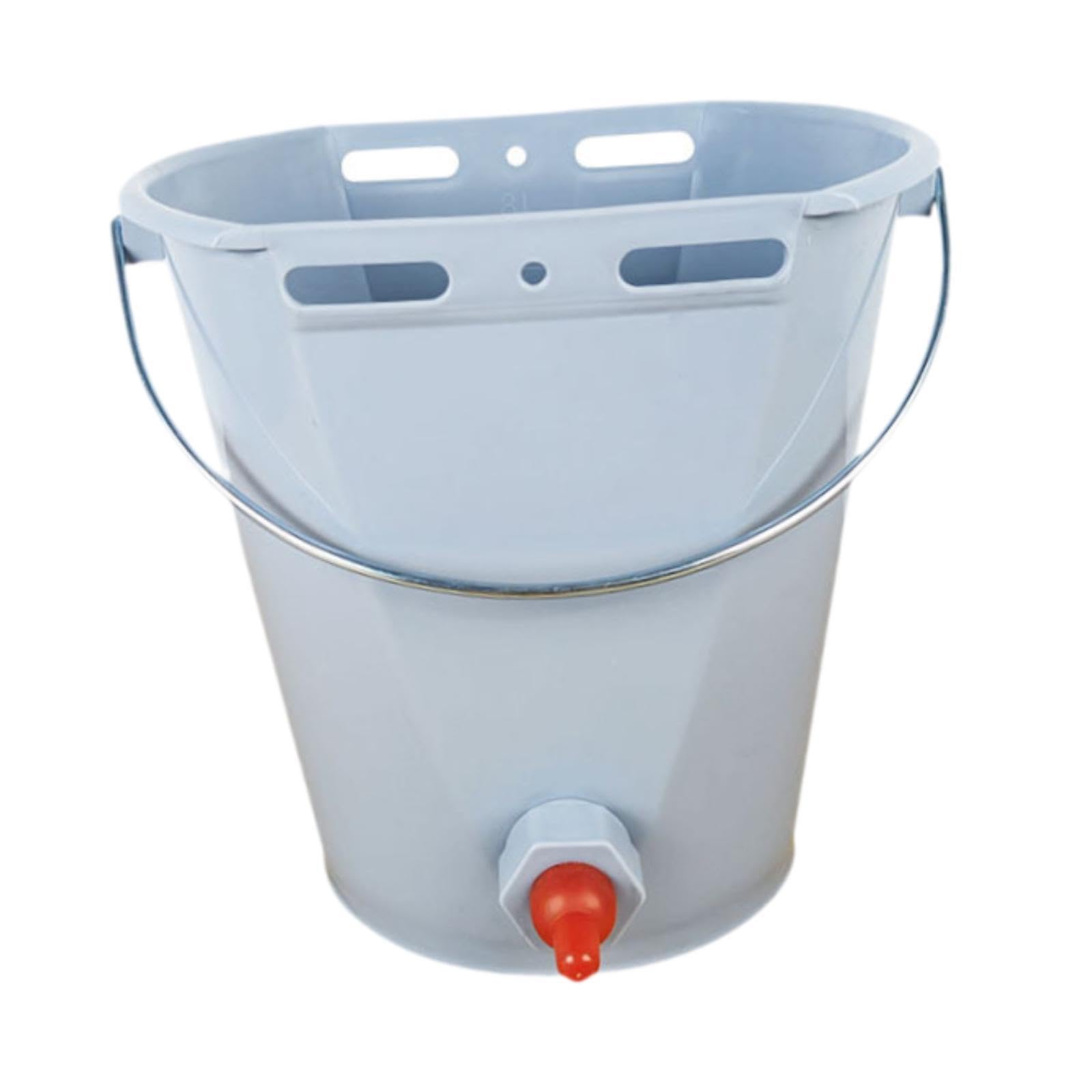Secchio per L'alimentazione dei Vitelli, Secchio per Il Latte, Accessori per L'allevamento, Installazione Facile E Professionale, con Tettarel, Grigio con 1 Capezzolo