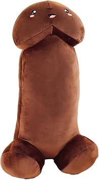 Funny Throw Pillow, Relax Pillow Funny Pillow Plush for Couples Valentines Day Birthday Gift Home Decor Brown50 CM