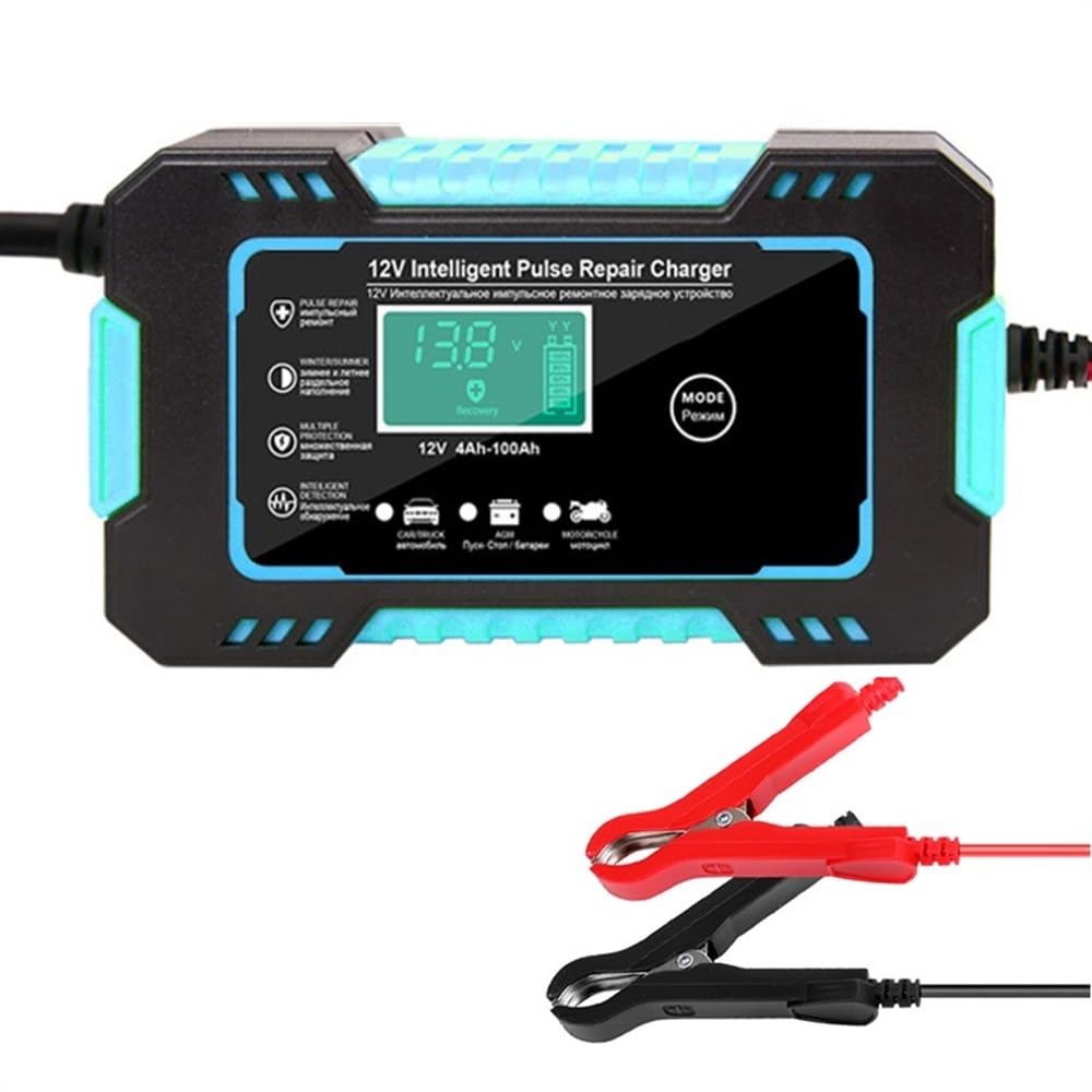 Cargador Baterias Coche Cargador de batería de coche de 12V 6A, protección múltiple, reparación de pulso inteligente automática completa, cargadores de batería con pantalla Cargador BateríA Coche